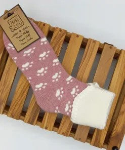 Cosy Socks - Pink Paw Print
